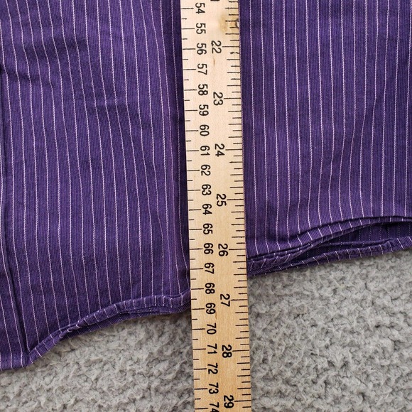 Sean John Shirt Men's 16.5 34/35 Purple Striped Vintage Button Up Long Sleeve‎ - Picture 11 of 11